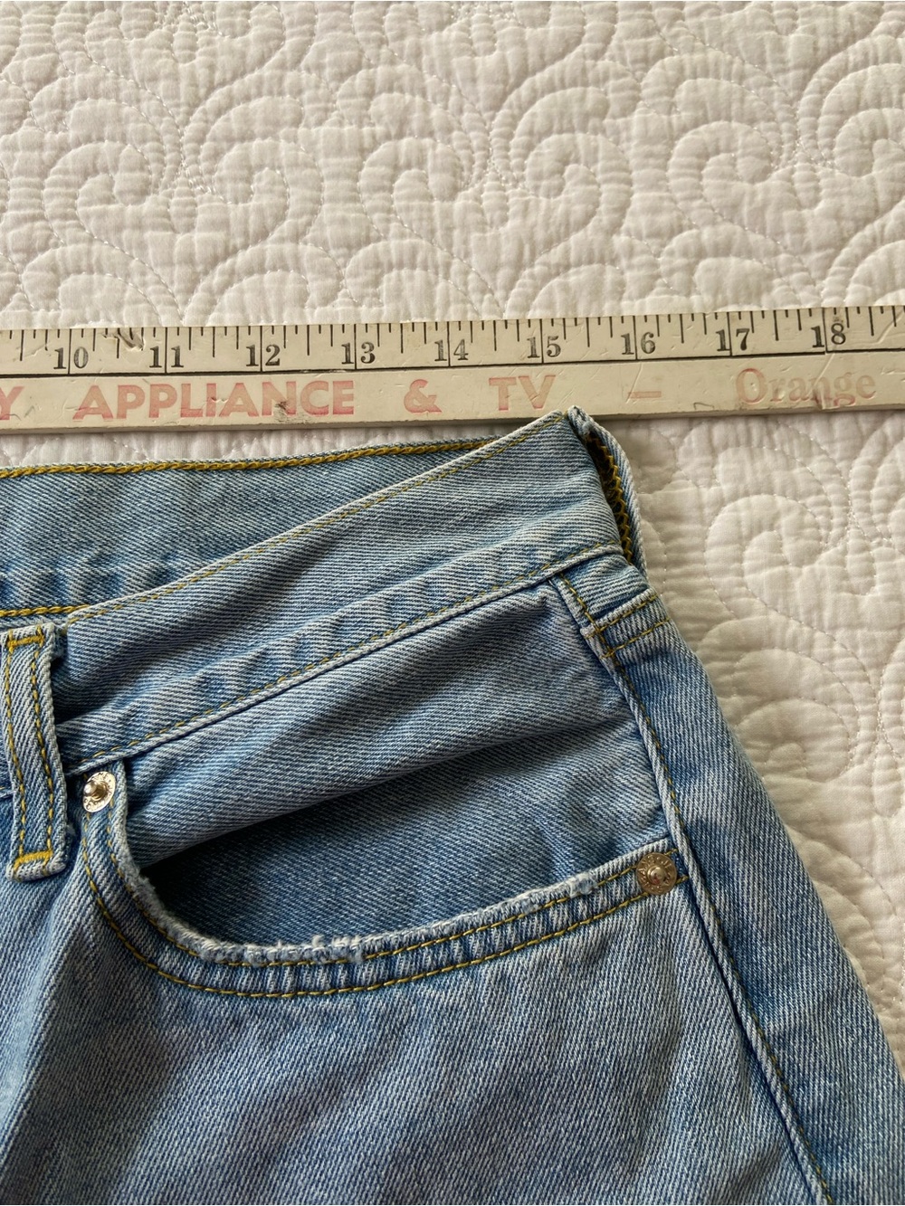 Etica Light Blue 100% Cotton High Waisted Button Fly Wide-Leg Jeans - Picture 11 of 13